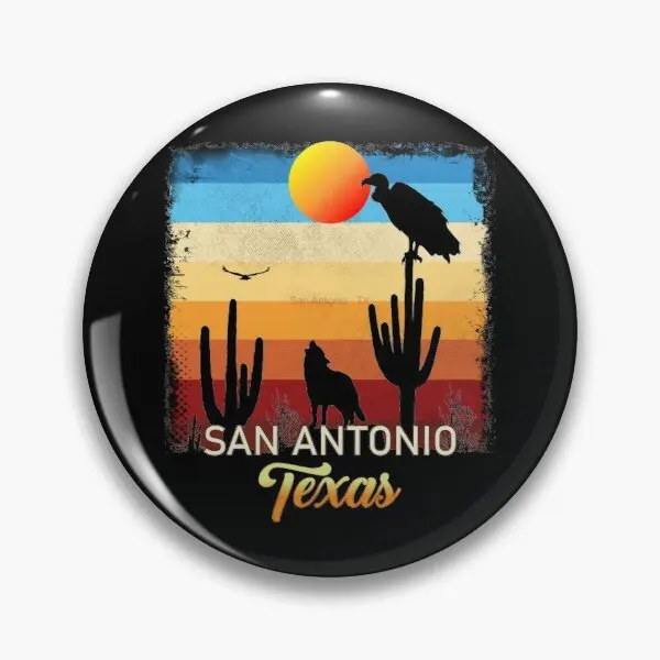 San Antonio Texas Tx Texan Coyote Vultu  Soft Button Pin Lover Cartoon Jewelry Decor Hat Gift Brooch Badge Cute Clothes Women