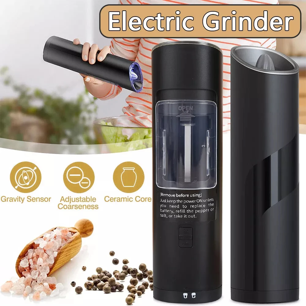 

Gravity Automatic Salt and Pepper Grinder Set Kitchen Electric Spice Mills Salt Pepper Grinders Battery Operated Grinding Tools