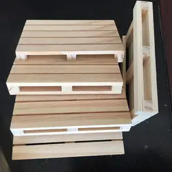Mini Wooden Pallet Beverage Coasters Whiskey Cocktail Drinks Pallet Coasters Flower Pot Cushion Heat Insulation Table Mat