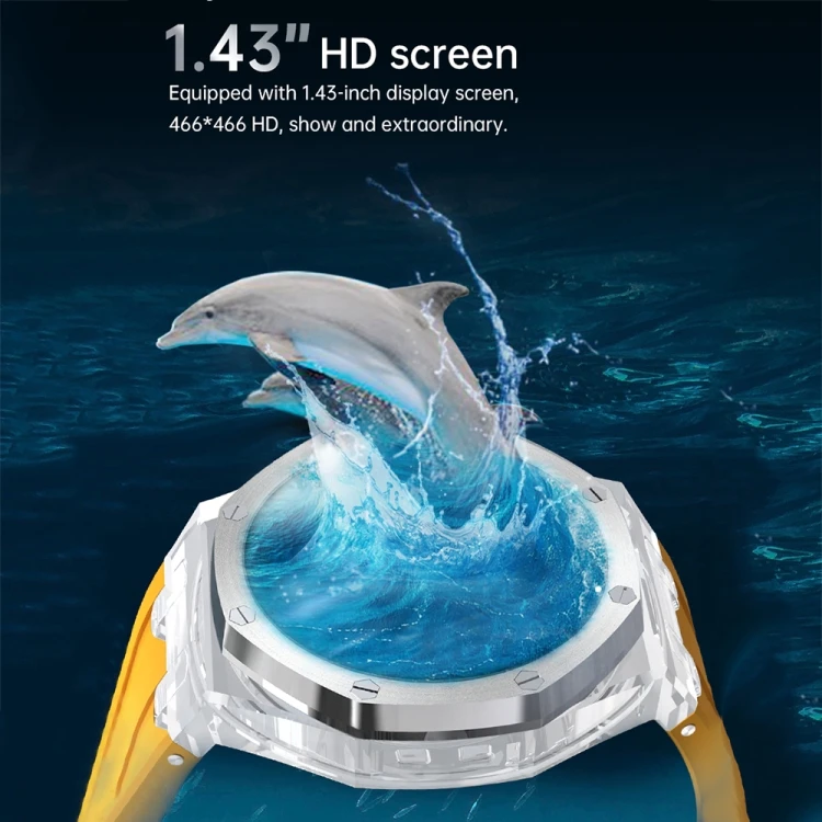 TJXL-스톡 제공 1.43인치 WS-37 AMOLED IP67 방수 건강 모니터링 스마트워치 Jerry 7012-A6 (Fere Fit 앱 포함)