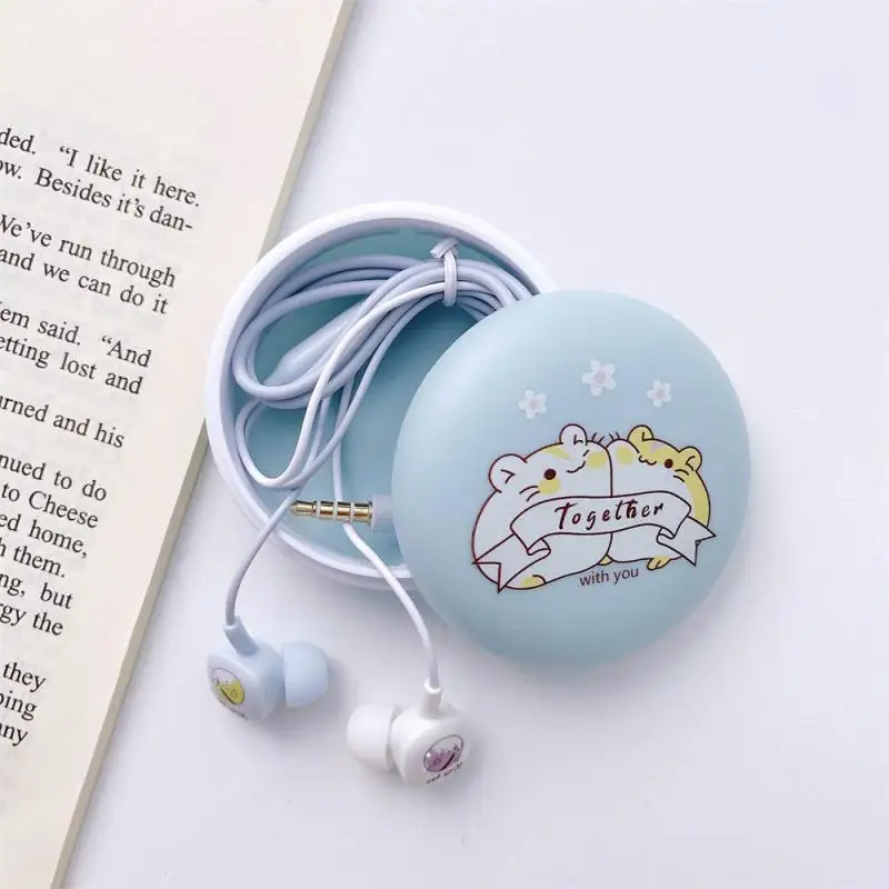 Headphone Bag Earphones Protective Sleeve Earphone Case Line Cartoon Red Rice Storage Protective Box Earphones Accessories