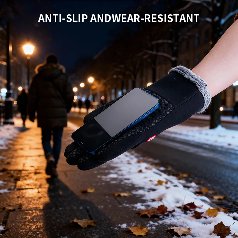 TOSUOD قفازات ركوب الدراجات الدافئة الخريف الشتاء يندبروف المضادة للانزلاق قفازات الصوف لمس