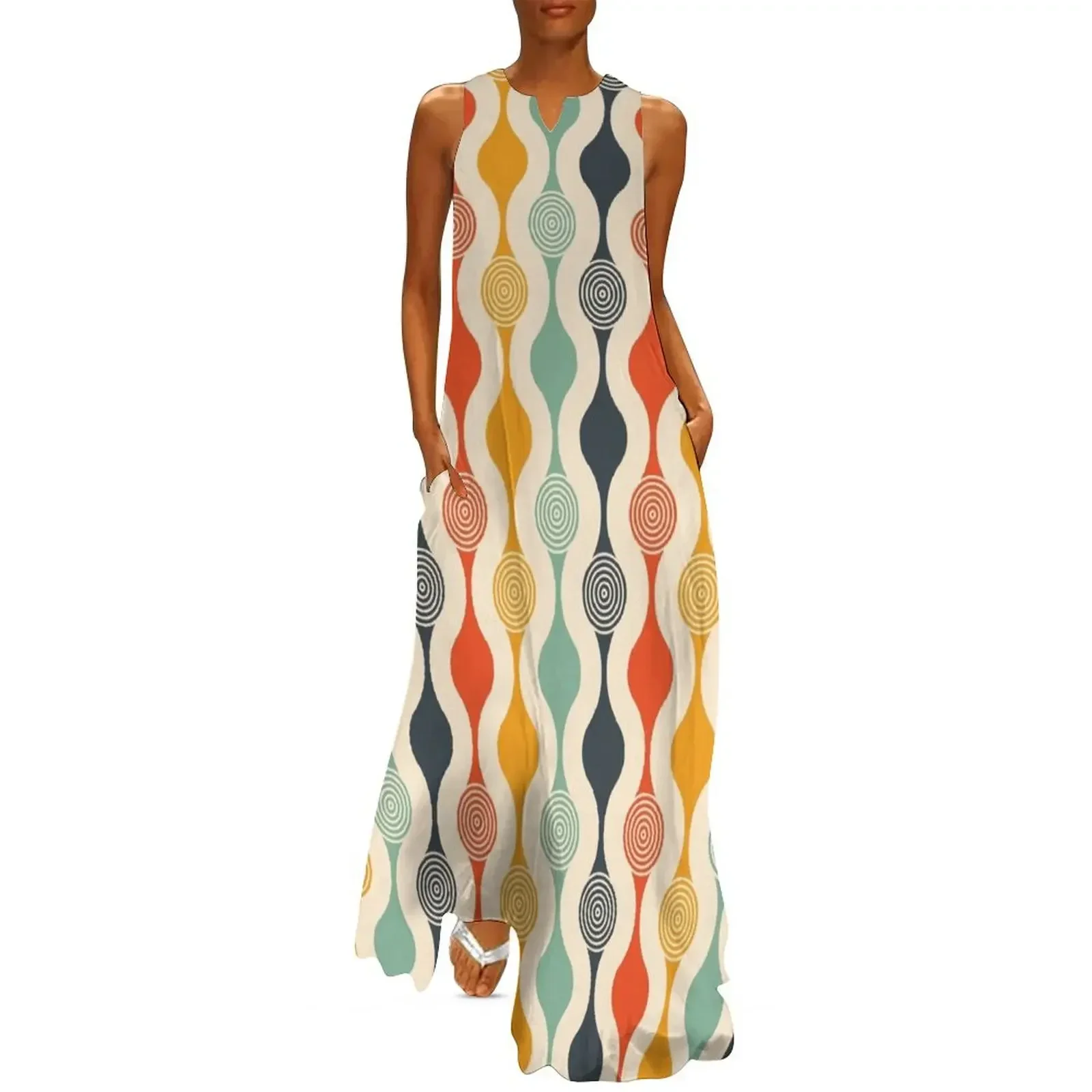 

Groovy 70's Pattern Long Dress Women's skirt Dress vintage luxury evening dresses for women 2025 birthday dress