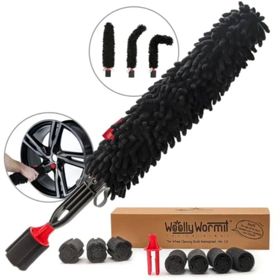 Wheel Cleaning Brush Car Detailing Kit - Rim Brush, Lug Nuts and Wheel Cleaner Brush Car Wash Kit -Tire Brushes for Cleaning Ri