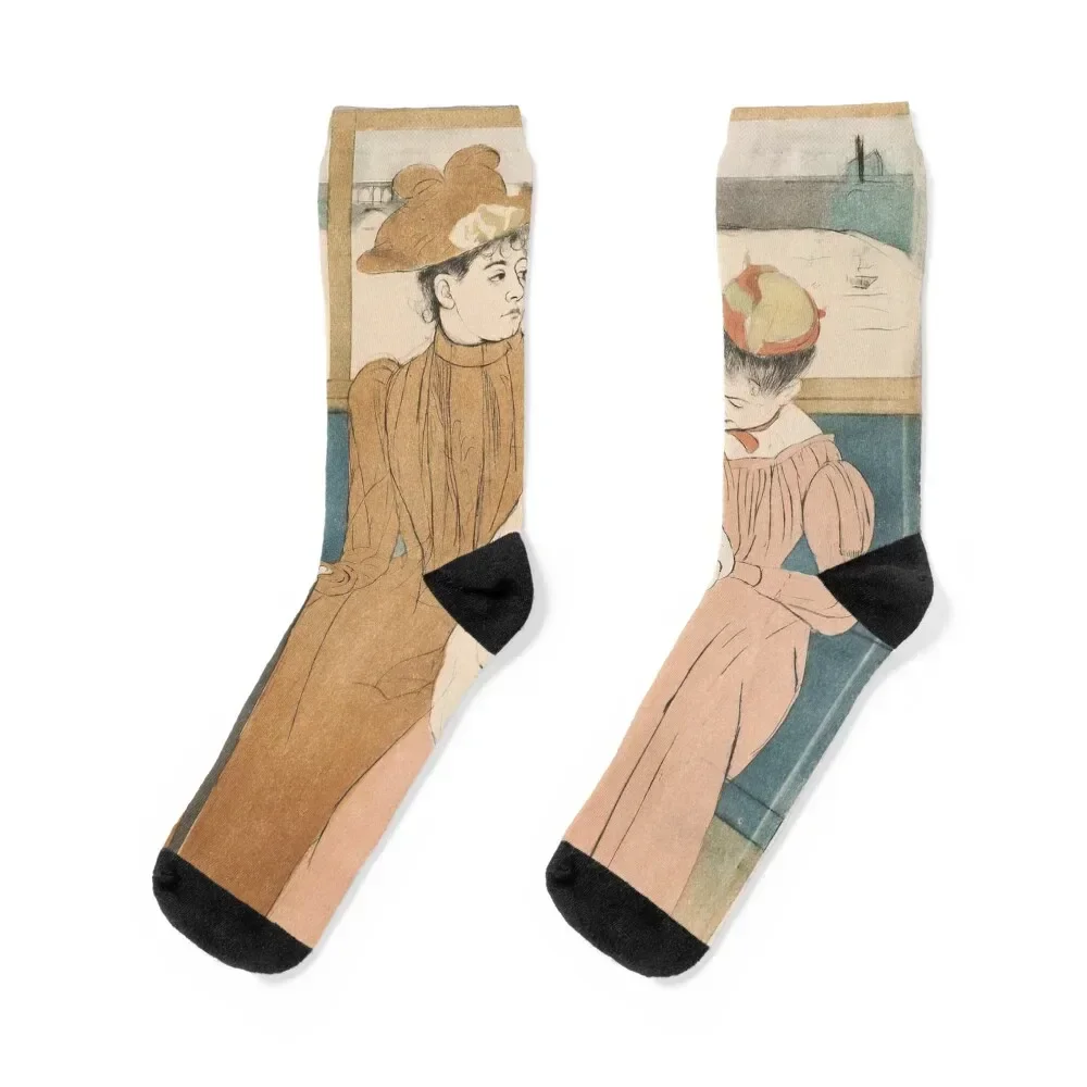 

Mary Cassatt. In the Omnibus, 1890-91. Socks custom sports Christmas anti slip football Male Socks Women's