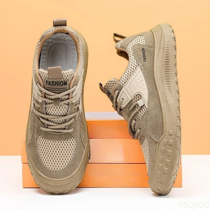 Scarpe da ginnastica da uomo estive nuove in mesh traspirante, versatili, alla moda, antiscivolo, per la protezione del lavoro, scarpe da tavolo comode e casual