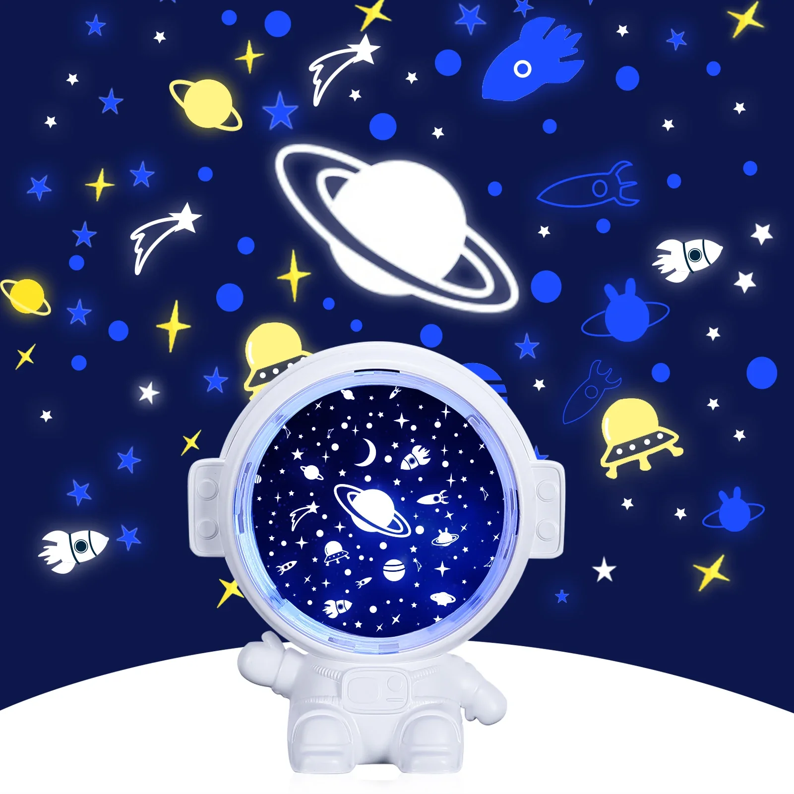 Proyector de estrellas de Galaxia para niños, luz nocturna ambiental de cielo estrellado, lámpara de astronauta, proyección espaciadora, decoración de habitación