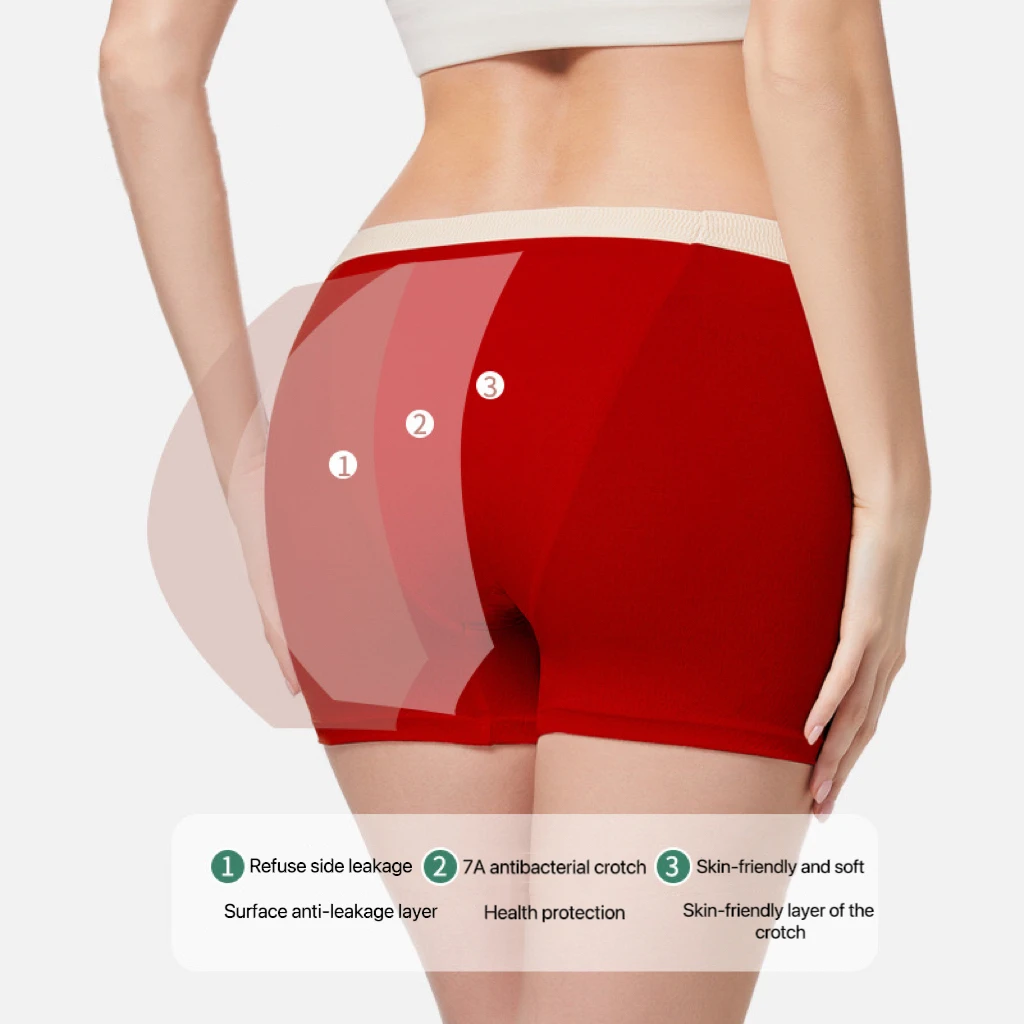 4 Uds. Pantalones de seguridad para mujer, ropa interior fisiológica, pantalones cortos de cintura alta, bragas para mujer de talla grande, mallas sin rastro, bragas de seguridad