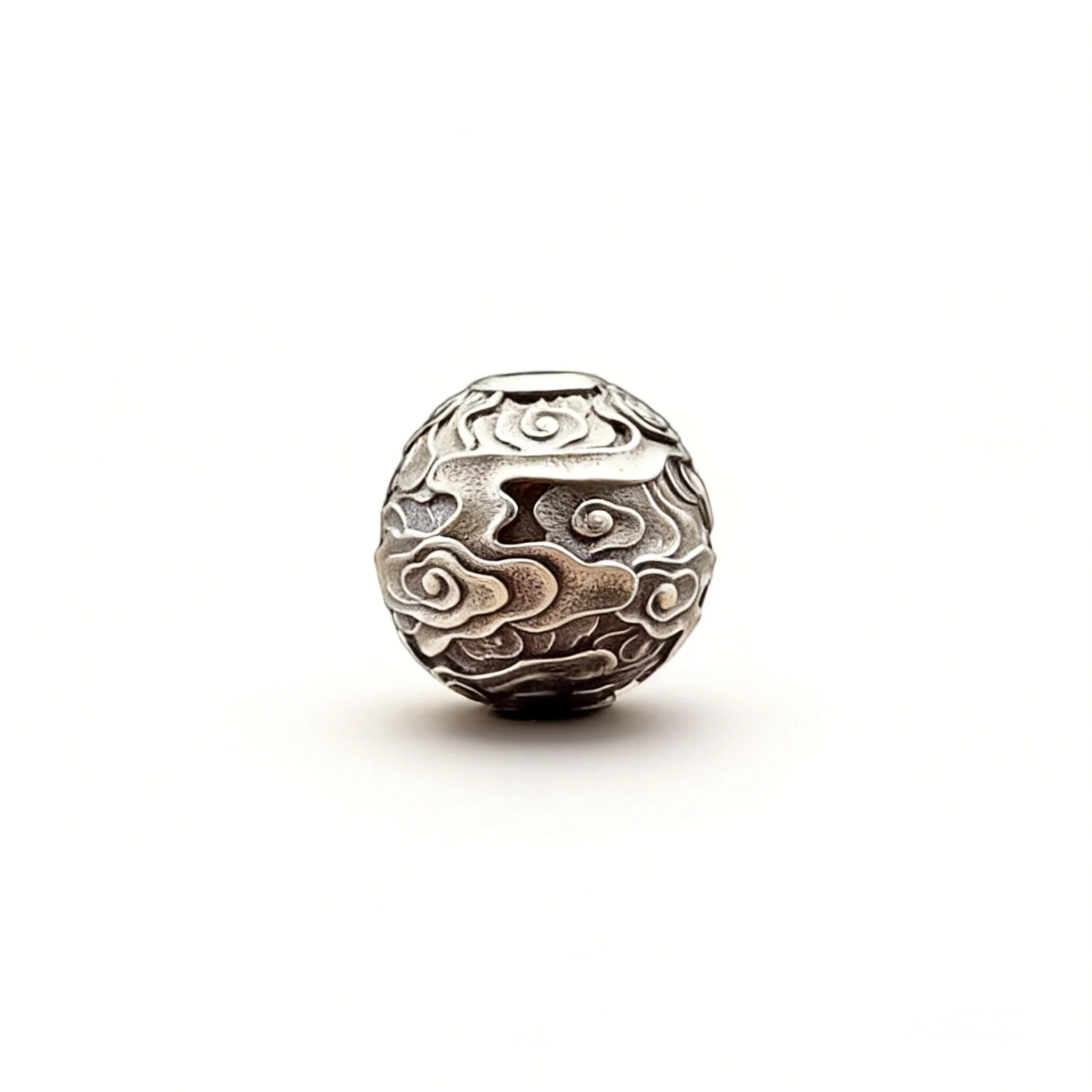 Chinese Style Auspicious Cloud Carved Vintage Antique Finish Spacer Beads Two Sizes For Diy Prayer Bracelet 108 Mala Good Luck