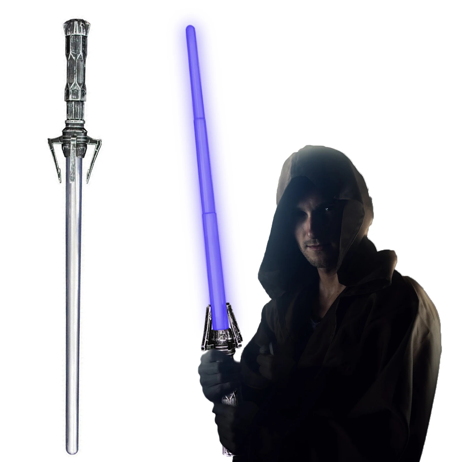 Sabre de luz expansível retrátil sabre de luz dupla face light up sabre com 7