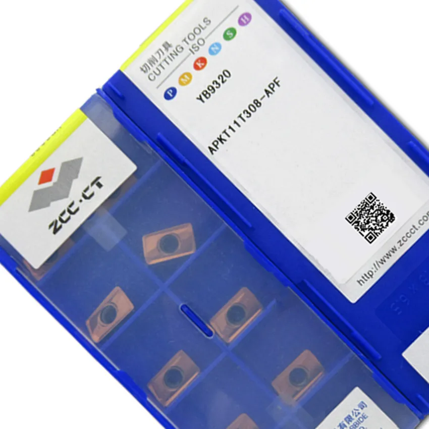 Imagem -03 - Pcs Box 10 Cnc Pastilhas de Metal Duro Zcc.ct Apkt11t304-apf Yb9320 Apkt11t308-apf Yb9320 Apkt160408-apf Yb9320 Apkt11t304 11t308 160408