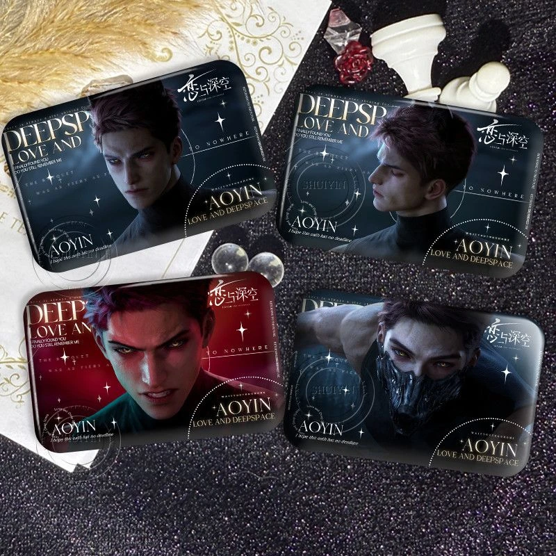 Game Love And Deepspace Valko Cosplay Brooch Tinplate Badge 4Pcs/set Lapel Pins Bag Ornament Accessory Decoration Props