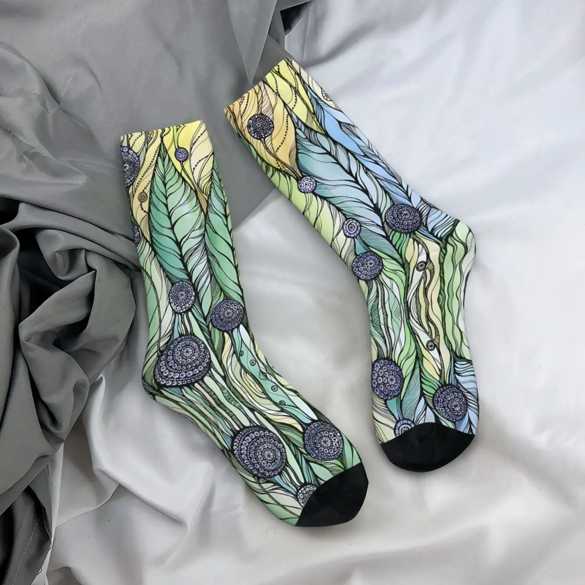 Calcetines divertidos de compresión para hombre, calcetín con estampado de diente de león, Hip Hop, Harajuku, patrón de calidad feliz, regalo informal