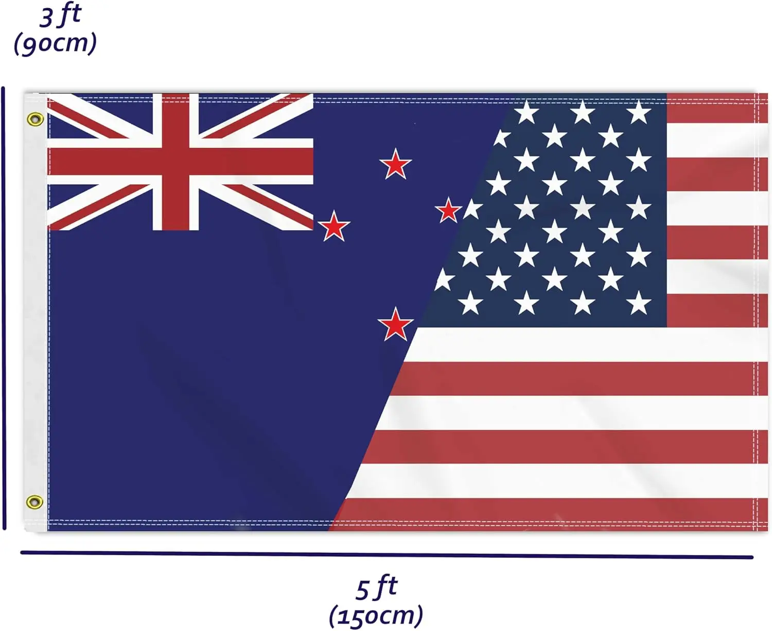 Flagicts 100% Polyester America USA New Zealand Flags