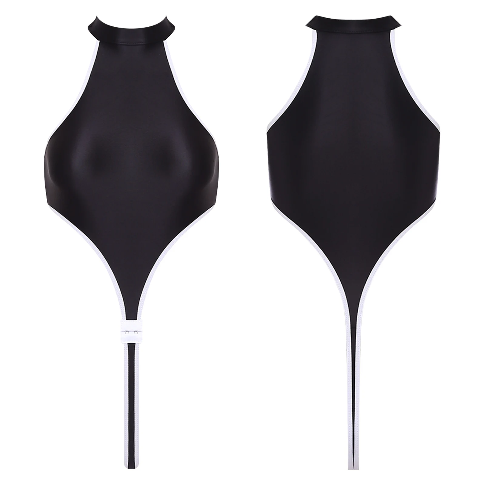 Women One Piece Swimsuit Cutout Halter See Through Leotard Bodysuit Swimwear Bathing Suit Fancy Clubwear Rave Party Nightwear
