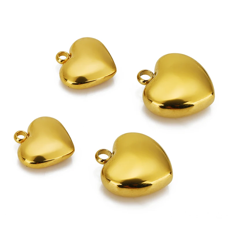 

5PCS Polishing Love Heart Stainless Steel Charms Pendants for DIY Earrings Necklace Bracelets Jewelry Making Supplies Finding