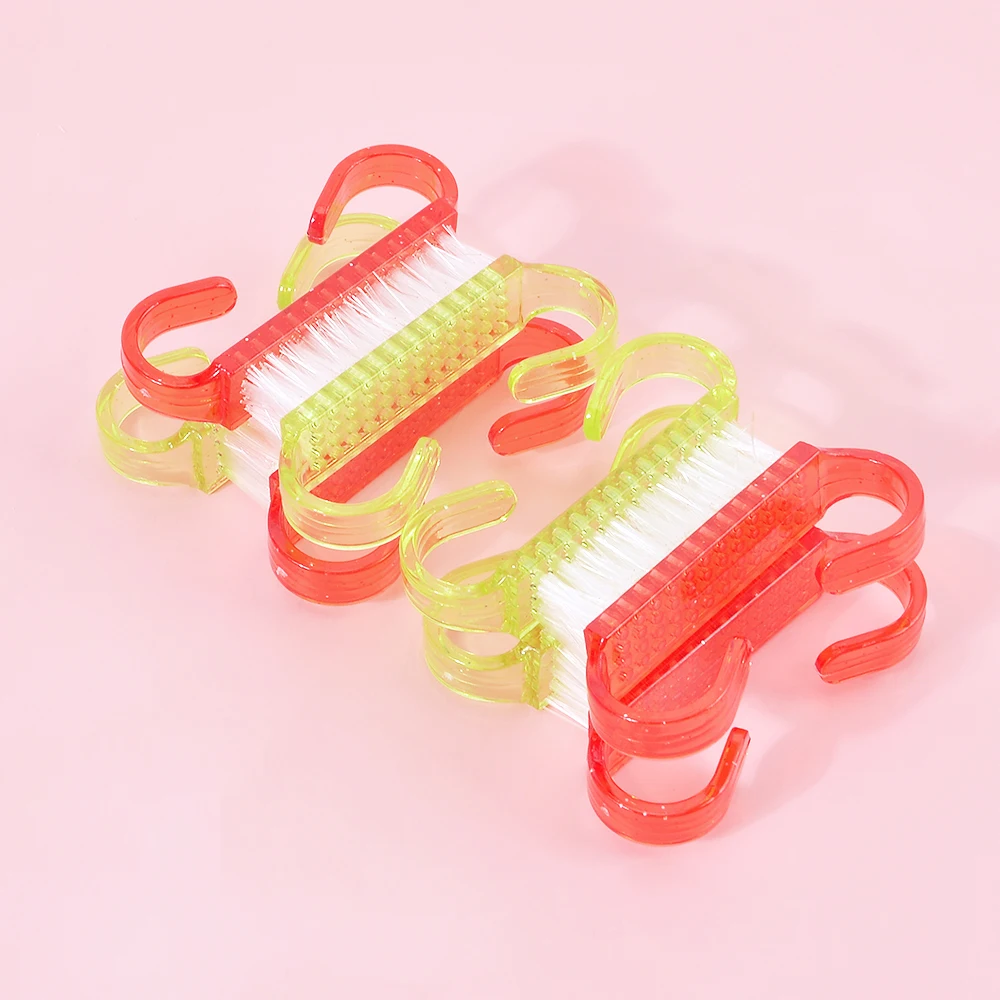 

10Pcs/Bag Acrylic Nail Dust Brush Yellow/Red Professional Nail Art Tools Pedicure Remove Dust Plastic Cleaning Nail Brushes Set