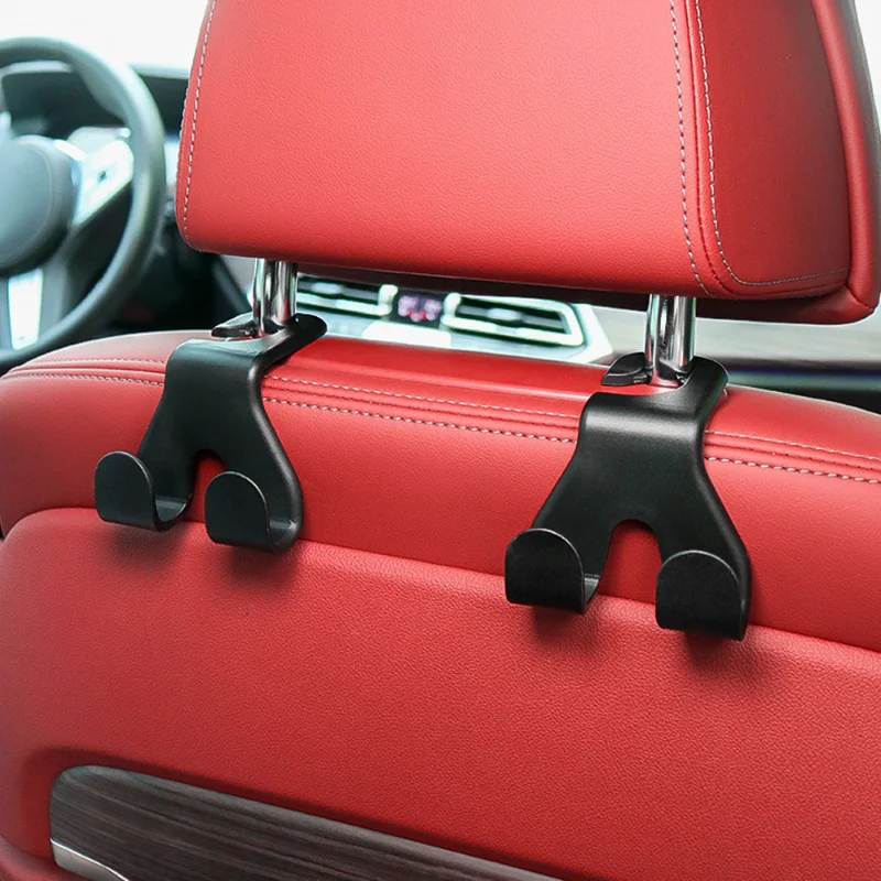 

1pcs Car Rear Seat Double Head Storage Hook Auto Seat Headrest Hanger Handbag Phone Holder Organizer Hook Clip Decor Car Gadget