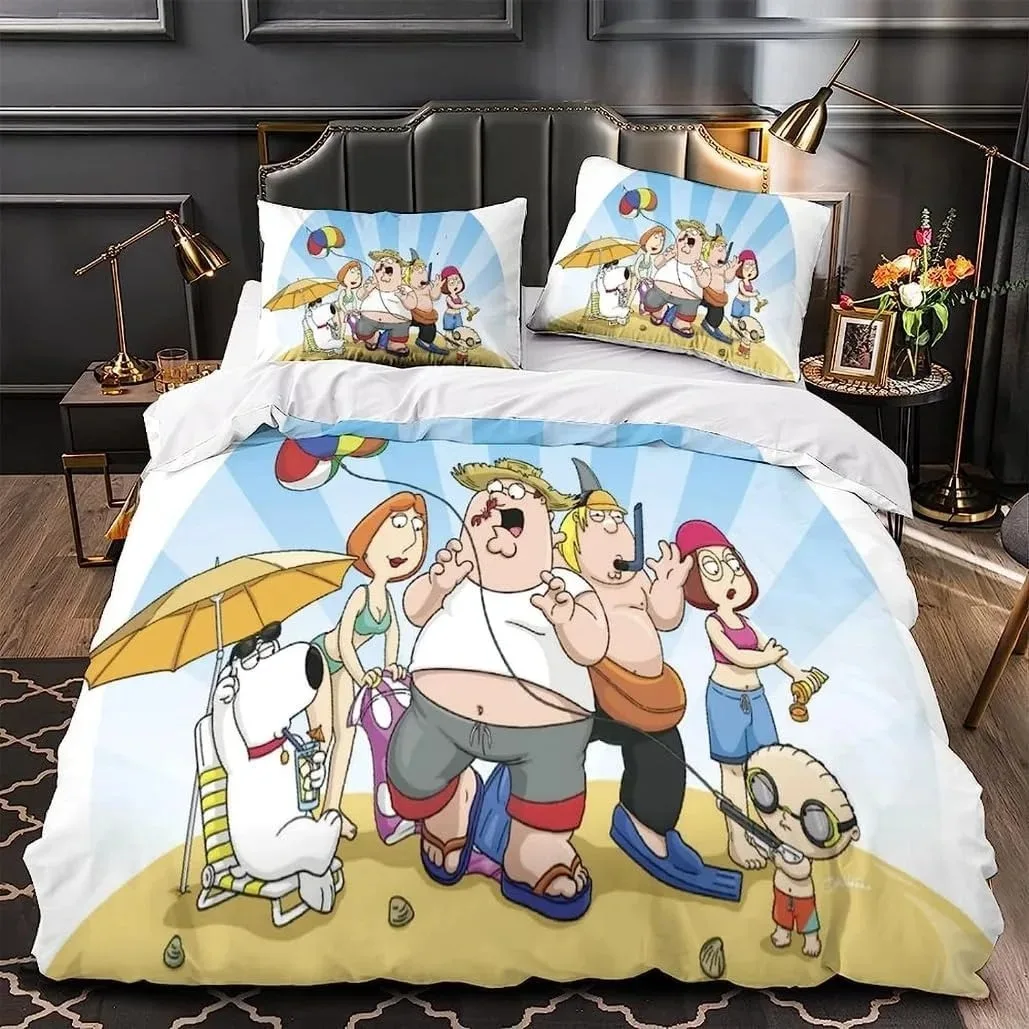 

Cartoon animation Customisable Bedding Set,Family Guy Bedding Set for Boys Adult Twin Queen Size Duvet Cover Pillowcase