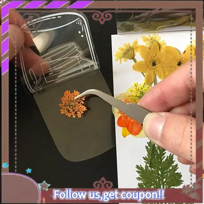 Latest 150PCS Transparent Dried Flower Bookmarks DIY Handmade Book Marks Glassware Stickers Flower Page Clips Stationery