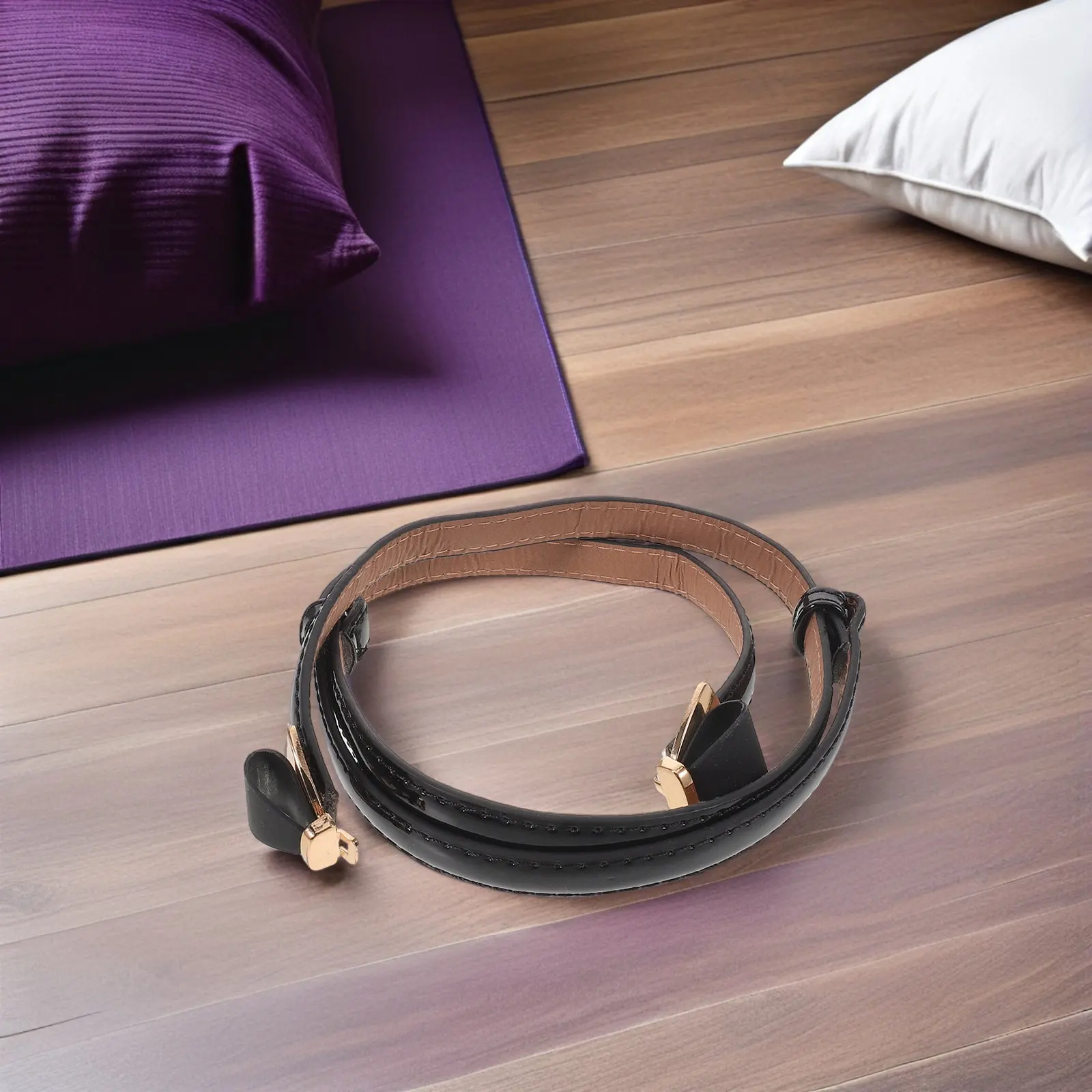 Fashion Women Waist Belt Artificial Bowknot Slim Adjustable No Buckle Thin Belt for Dresses Jeans Casual Party Black