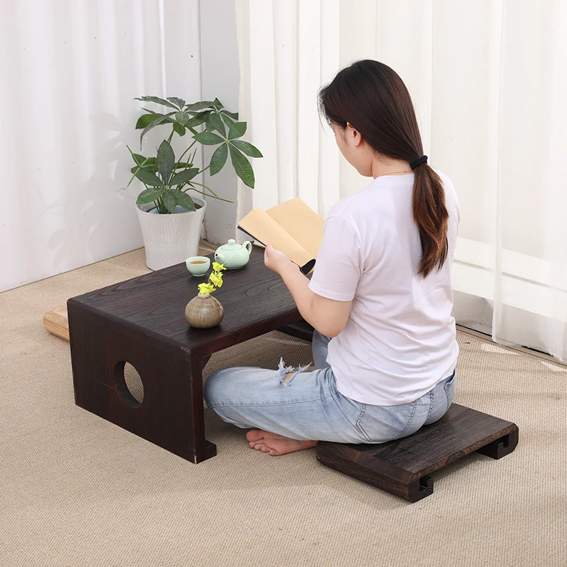 Mini Antique Wooden Low Stool Rectangle Wood Step Stool Mini Get Up Anti Slip Chair Living Room Small Coffee Table