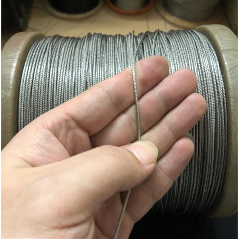 20m-100m 304 stainless steel color wrapped plastic fine soft steel wire rope diameter 0.3-1.5mm DIY handmade jewelry material