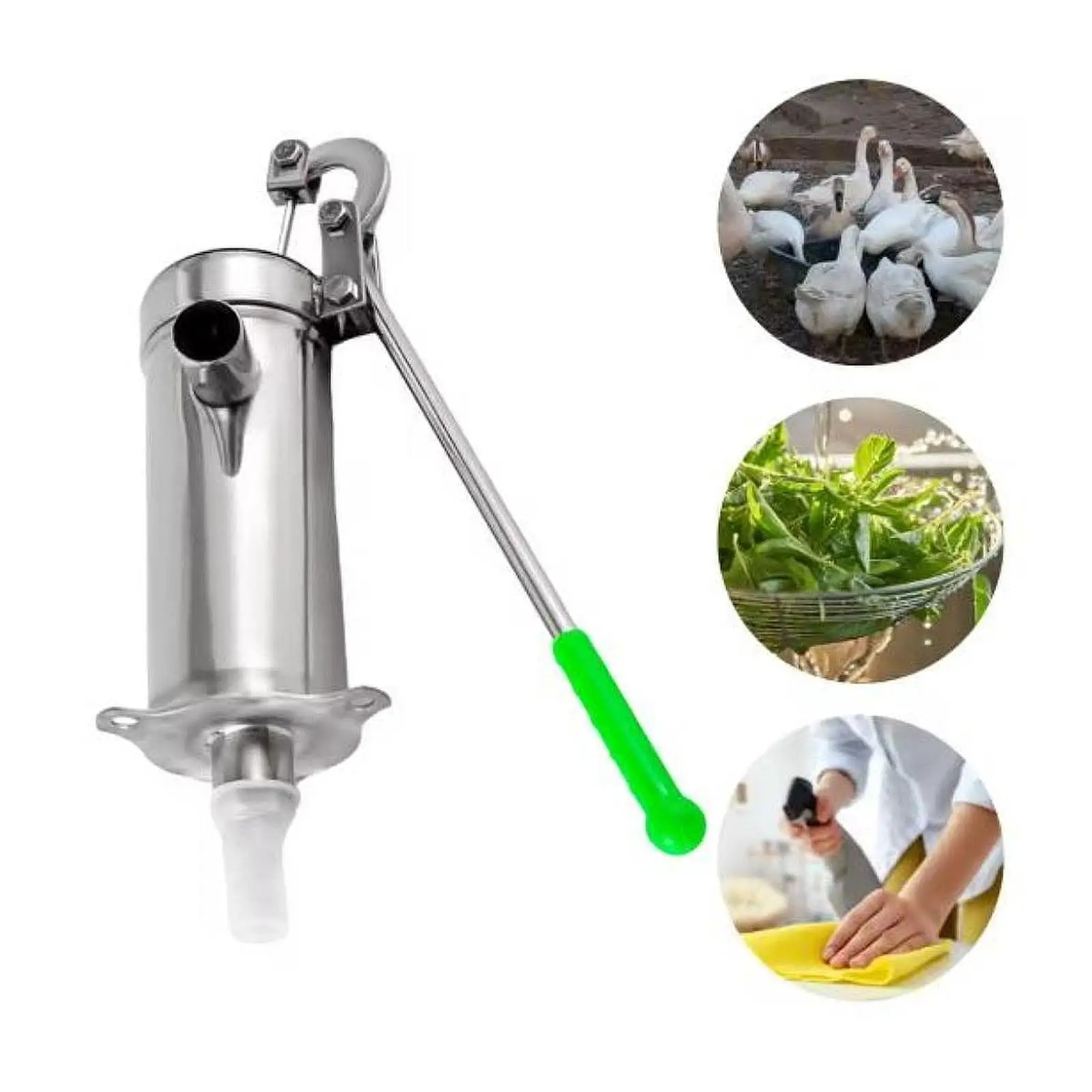 

Manual Well Pump Water Use Easy Installation Stainless Steel Deep Well Hand Pump for Pond Farms Home Courtyards Orchards