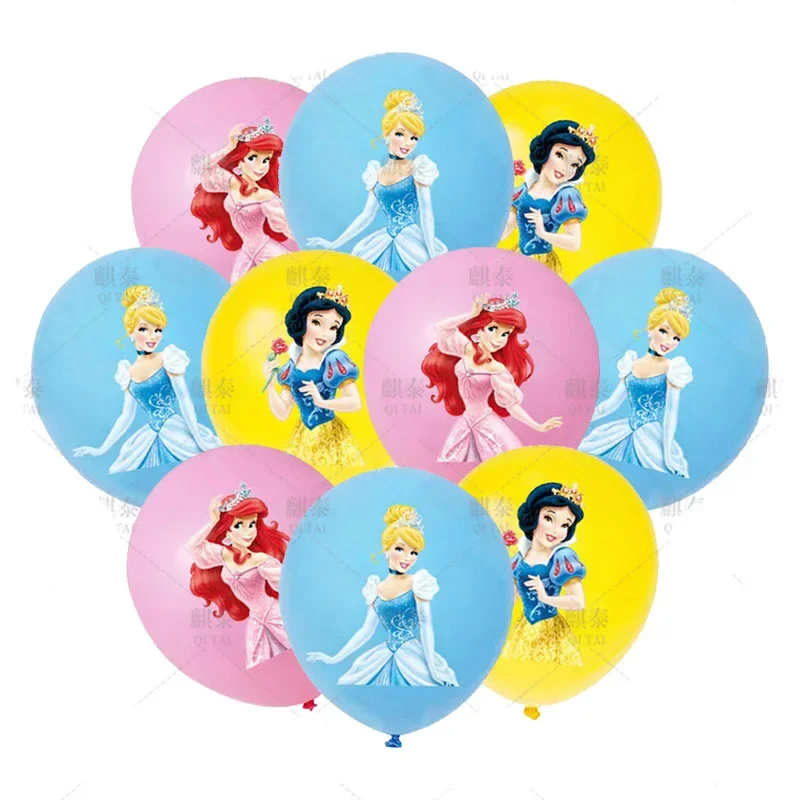 

10pcs Disney Princess Birthday Decorations Festive Latex Balloons Set Party Supplies for Kids Boys Girls Birthday Globos