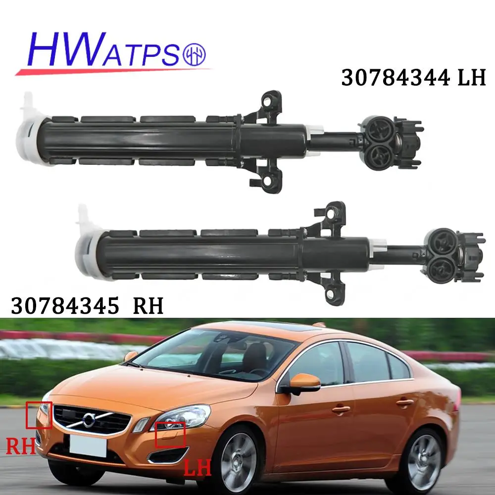 HWATPS Right&Left Headlight Washer Lift Cylinder Spray Nozzle Jet 30784345 RH 30784344 LH For Volvo S60 V60 1.6L 2.0L 2011-2013