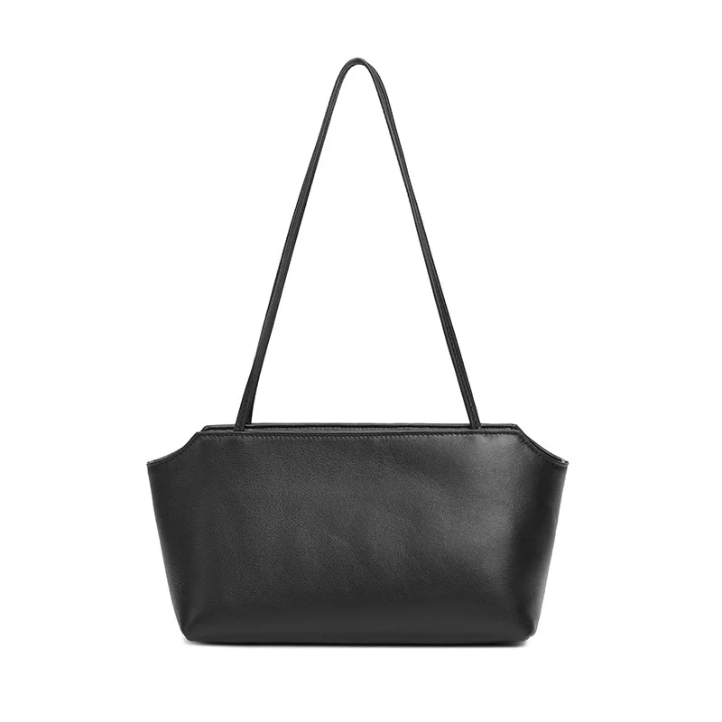 Donna-in Soft Lambskin Shoulder Bag Genuine Leather Tote Bag Niche Commuter Fashion Daily Outing image 3