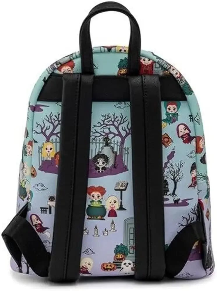 Hocus Pocus Scene Womens Double Strap Shoulder Bag Purse Student Womens Double Strap Shoulder Bags Cartoon Kawaii Backpacks