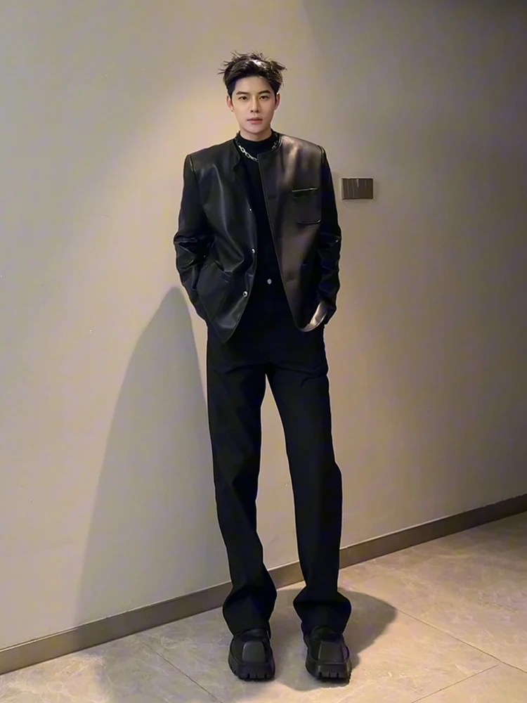 

Cleanfit Bla Bell Bot Men's Straight Leg Pants Autumn Winter Long Taller Casual Suit Pants mid Waist Straight Tube Trousers