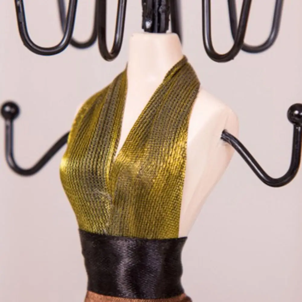 

Organizer Rack Necklace Mannequin Display Stand Ring Princess Evening Gown Jewelry Display Rack Ribbon Elegant
