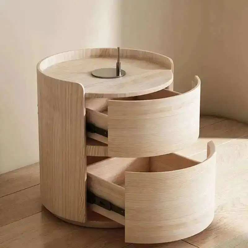 Laden Minimalist Bed Table Designer Lateral Filing Modern Storage Bedside Table Smart Wooden Table De Chevet Italian Furniture image 5