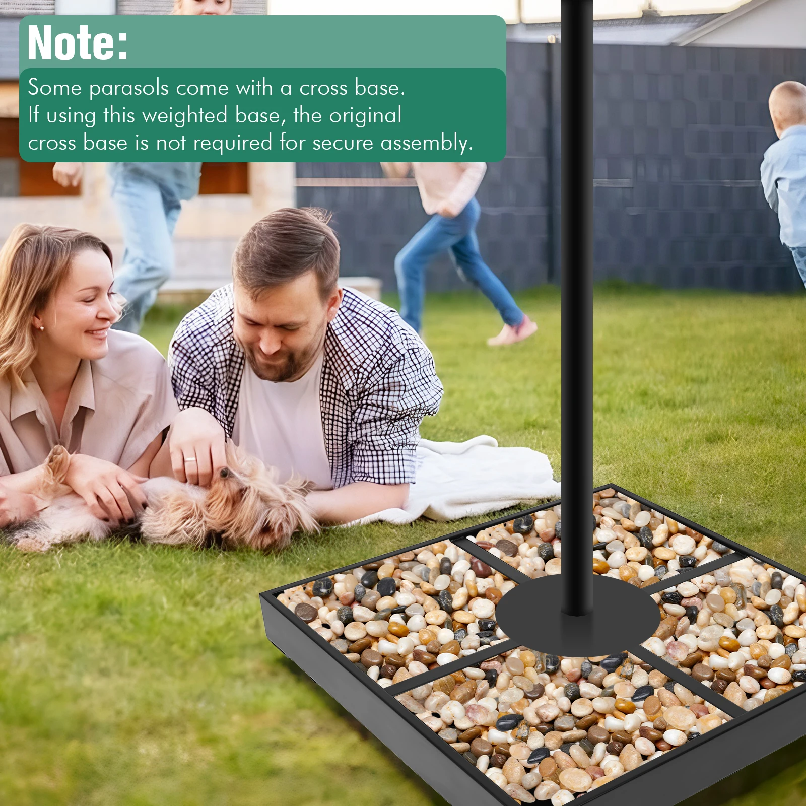 قاعدة مظلة الفناء مع عجلات حامل مظلة معدني قاعدة مظلة ناتئ للخارجية فناء حديقة سطح السفينة حديقة حمام السباحة #4