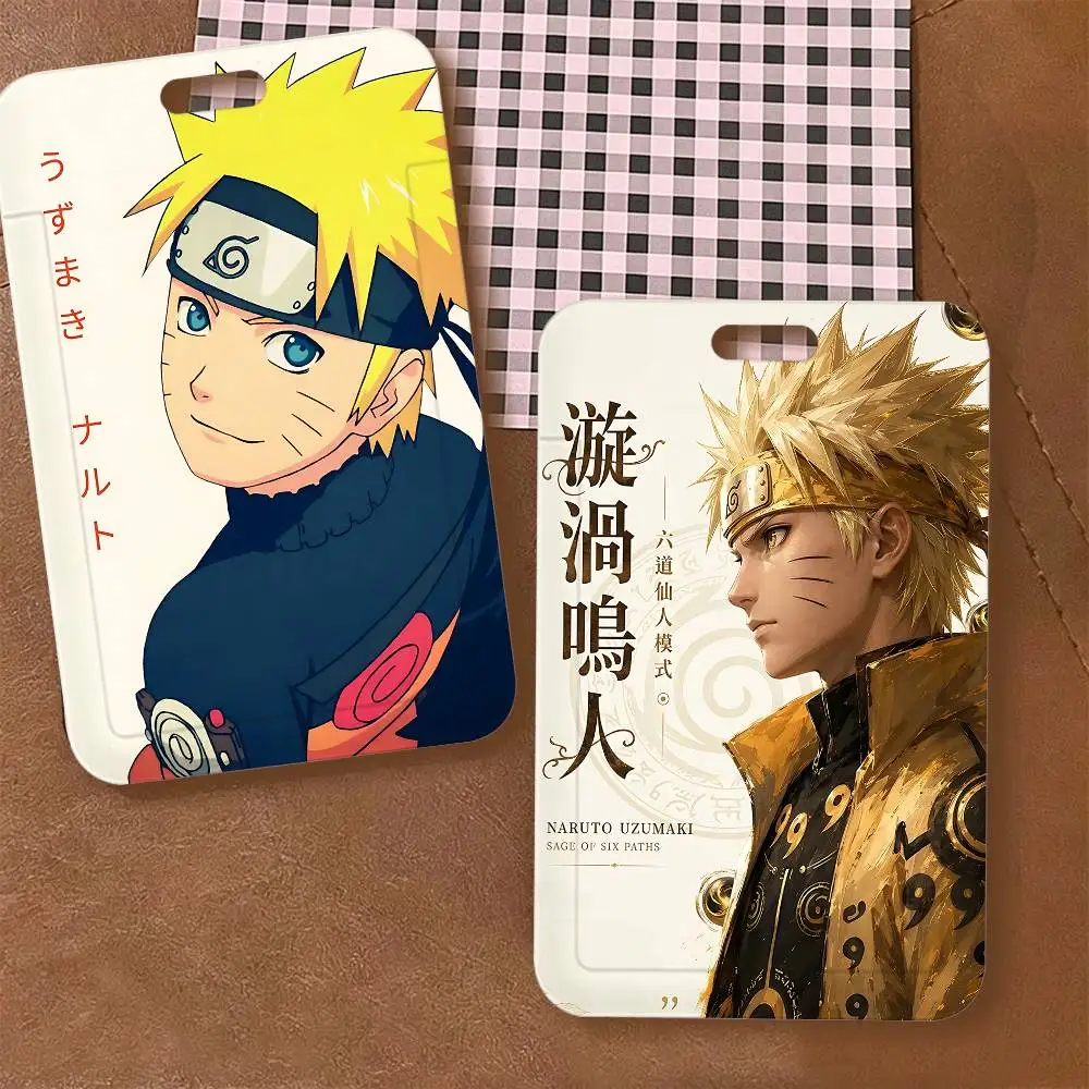 U-Uzumaki Naruto ID Badge Card Holder Lanyard Kids Credit Card Case Neck Strap Door Card Holder Credentials Gift