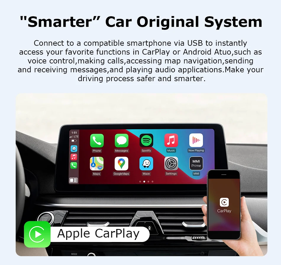 Kabellose CarPlay-Schnittstelle für BMW NBT CIC System 12345 Serie X1 X3 X4 X5 F20 F21 F30 F31 F34 F10 F48 F25 F26 F15 F60 F10 E84 – Detail 7