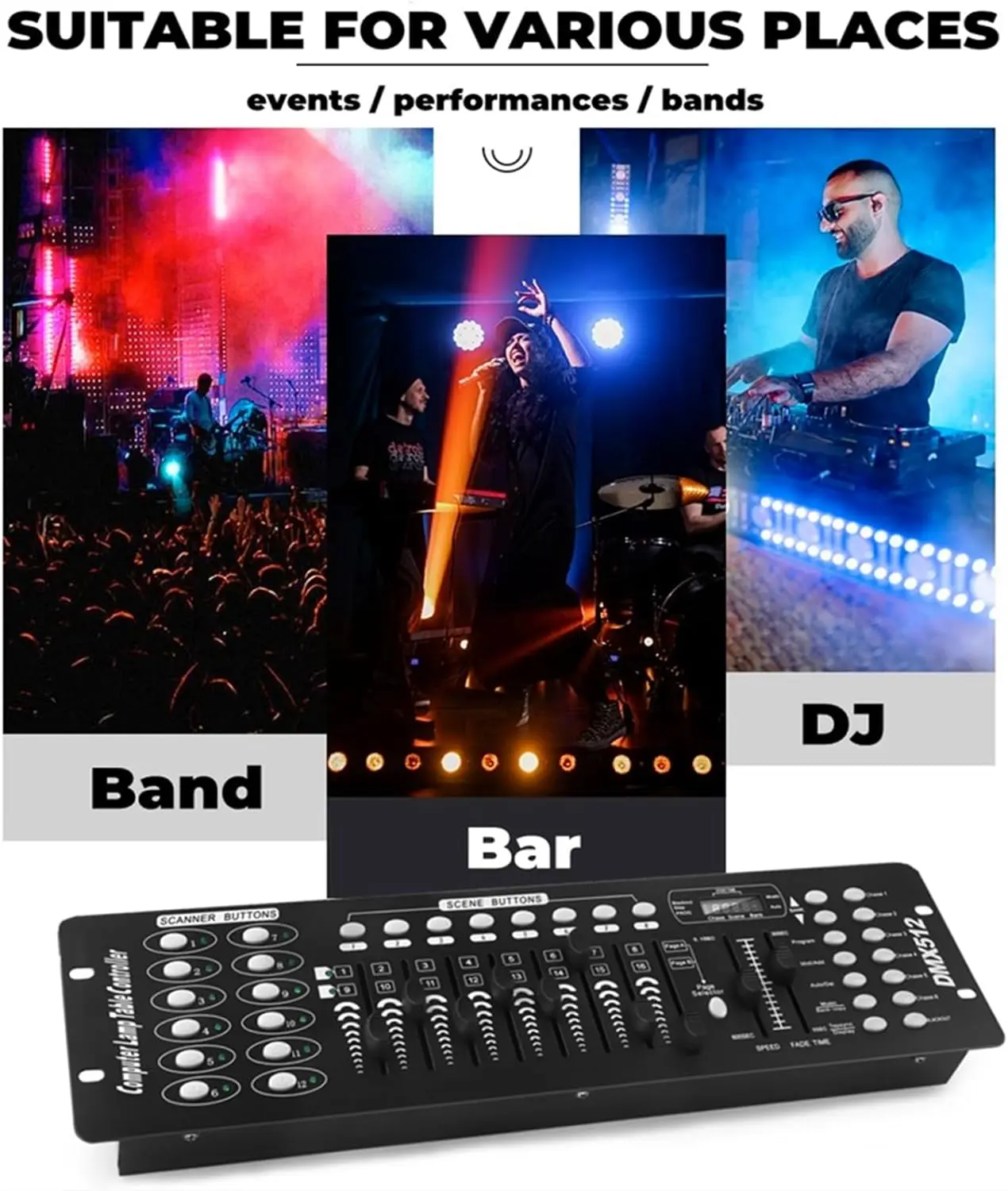 Topflashstar DMX  StageCommand Wing Light Console Equipment Controller Dmx512 Stage Lights Stage Party Disco DJ Par Lighting