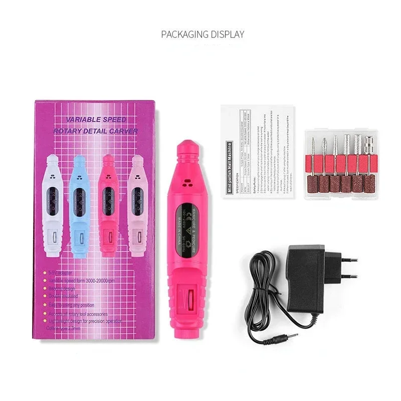 ชุดเครื่องมือทําเล็บไฟฟ้า, เครื่องเจาะเล็บ, ดอกสว่านขัด, ตะไบเล็บ, น้ํายาล้างเจลโปแลนด์