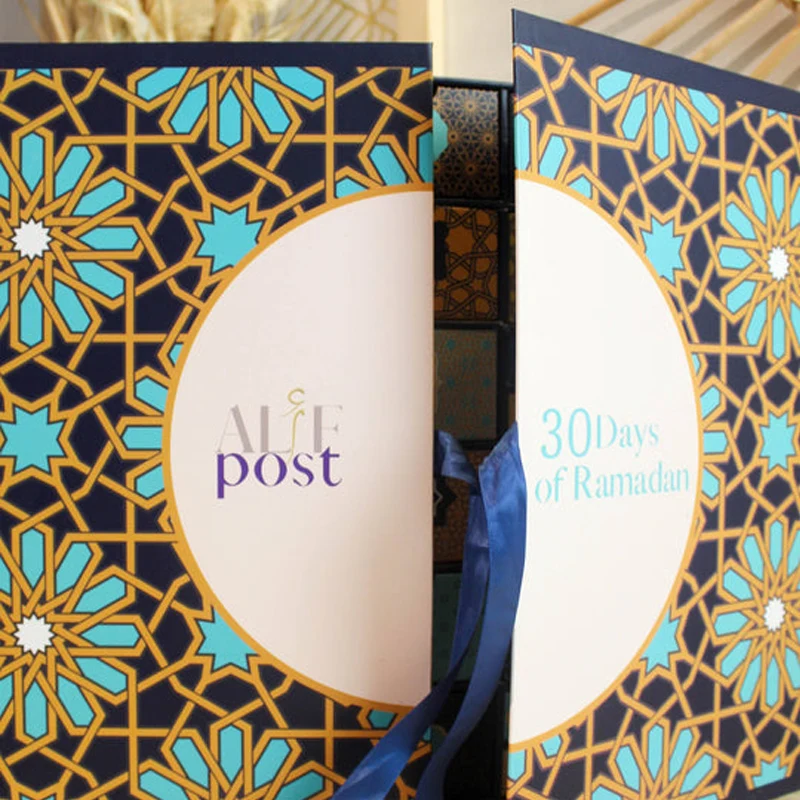 custom. Cardboard Box Empty Gift Chocolate Big Packaging Customized Blank 30 Day Ramadan Advent Calendar