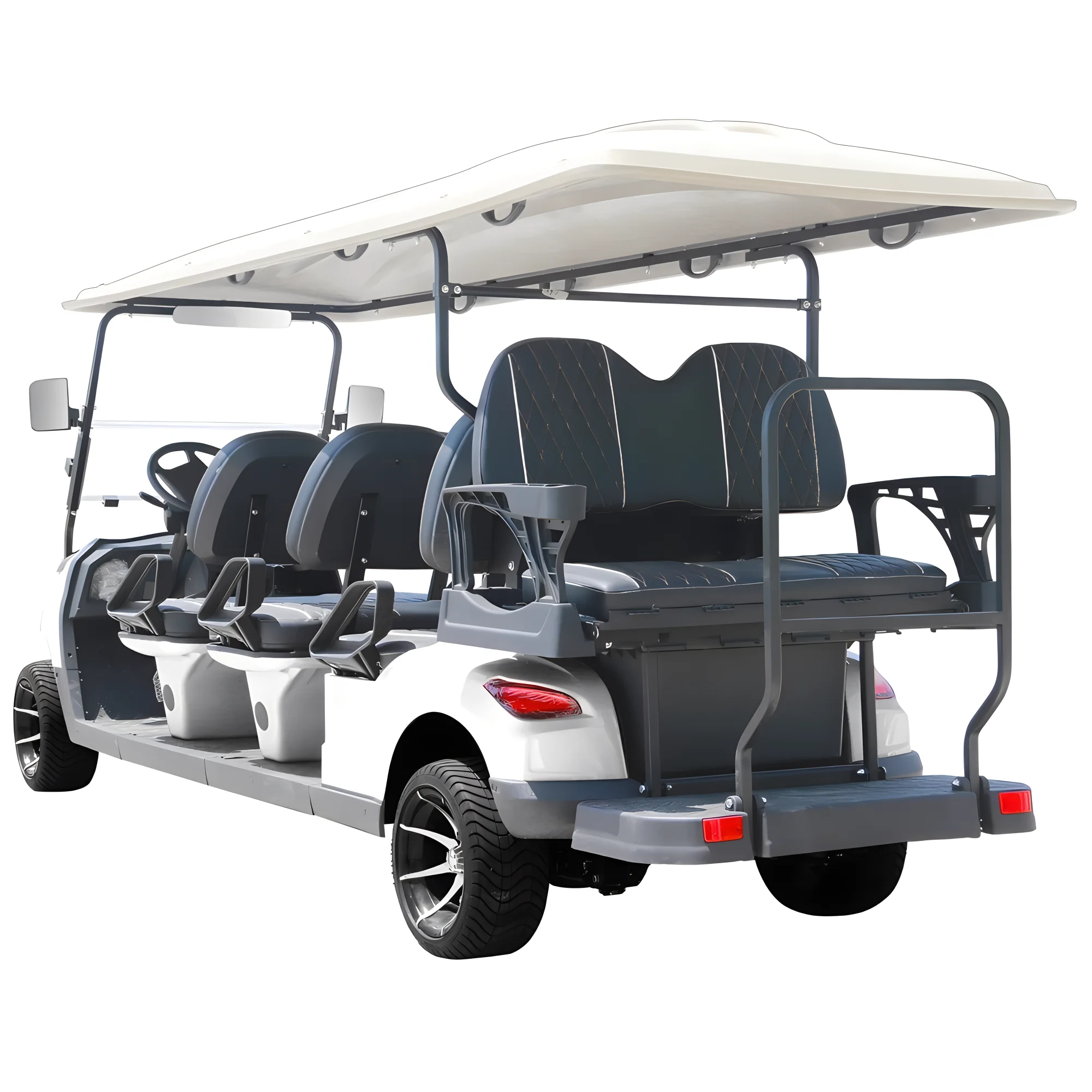 Electric Golf Cart with Solar Power Panel 2-4-6 Seater Club Sightseeing Car Hunting Car 2024 Latest Electric Four-Wheeler with L