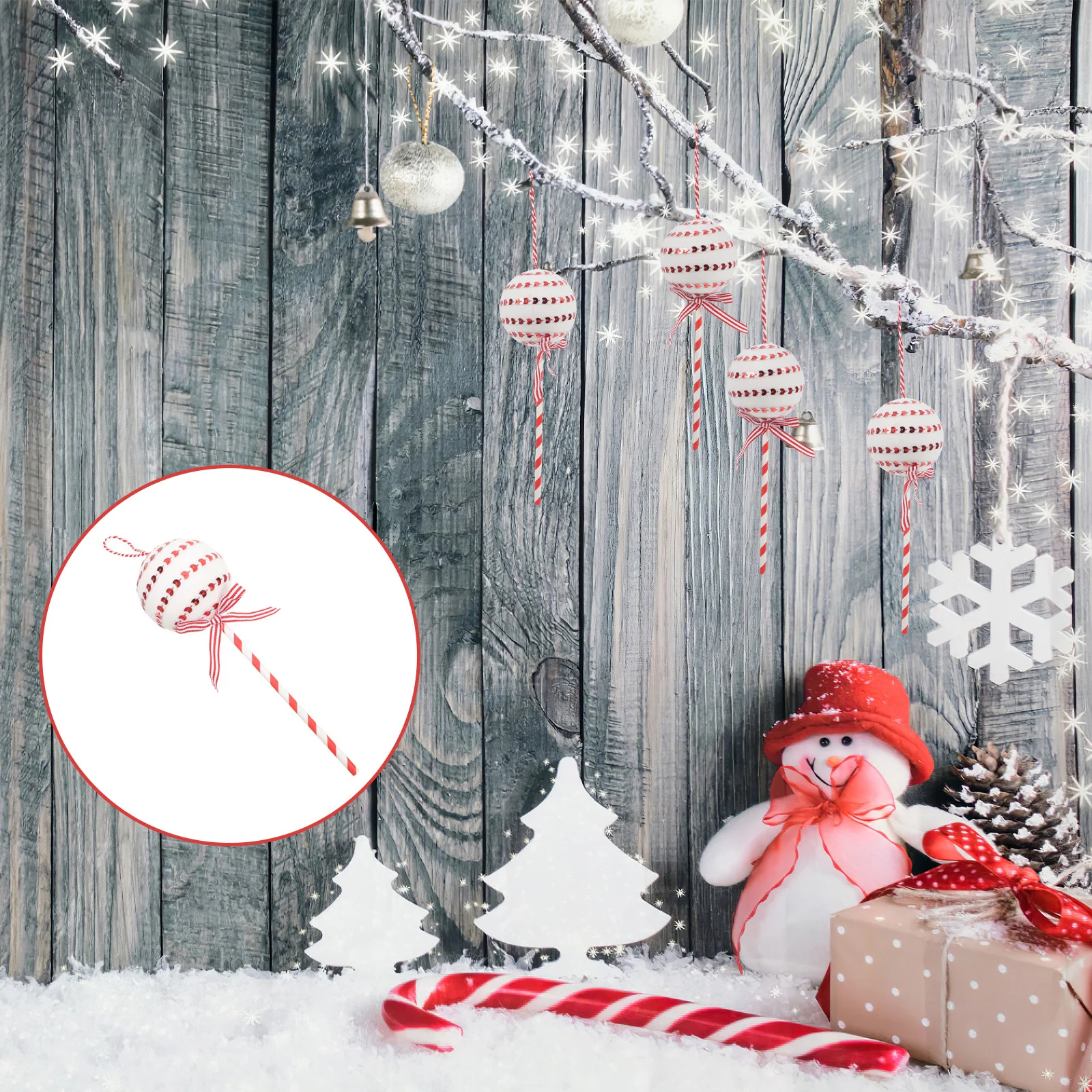 

Lollipop Christmas Tree Decor 1 Piece Reusable Holiday Hanging Ornament Festive Candy Pendant for Christmas Party Xmas