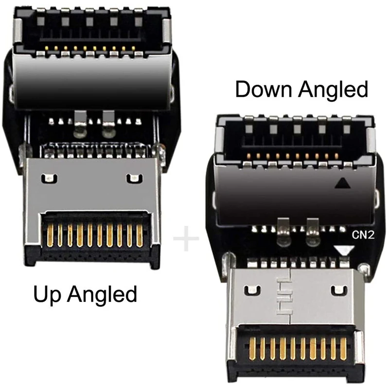 Extensão da placa mãe do painel frontal, macho para fêmea, adaptador de dados, USB 3.1, tipo E, USB 3.1, 2pcs