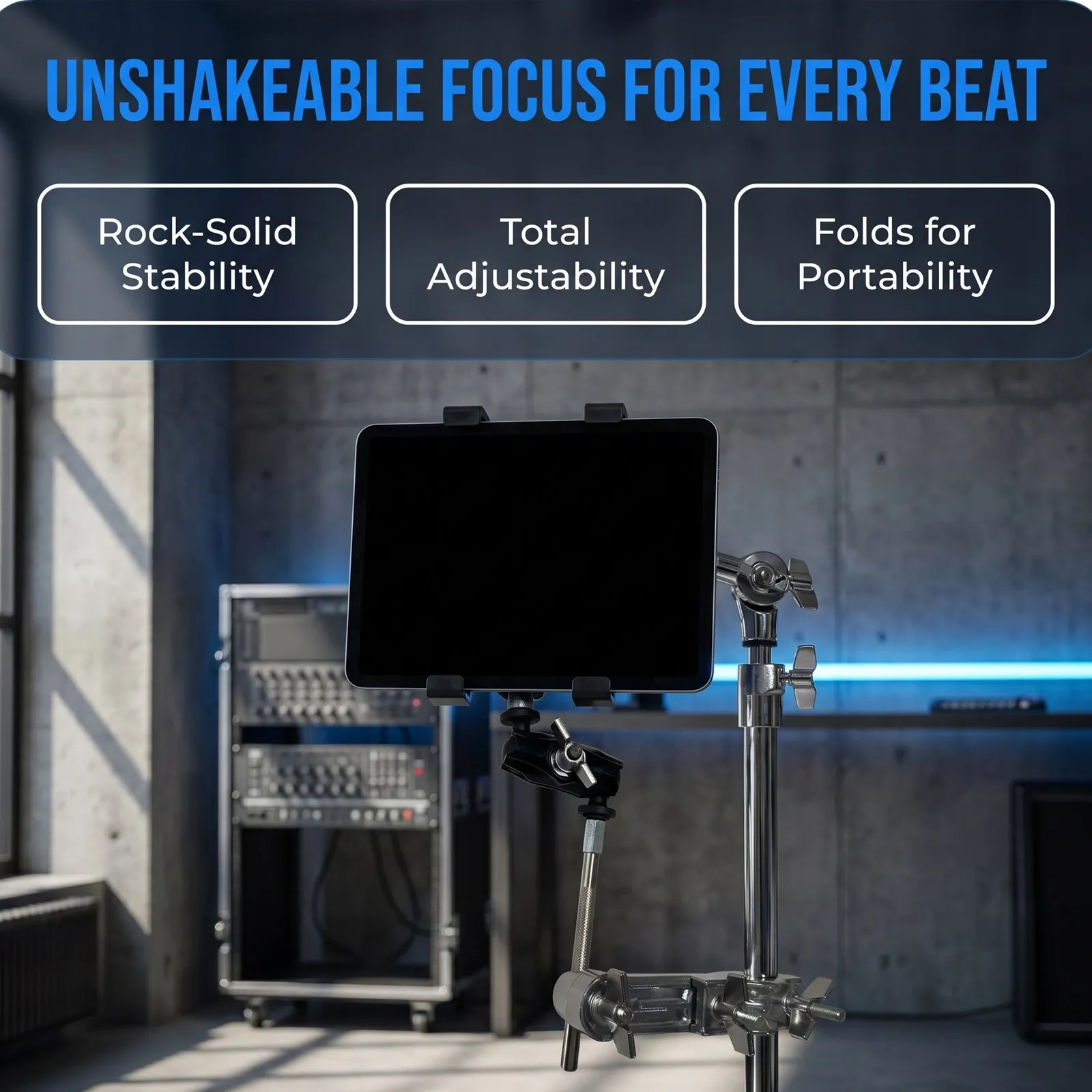 Drum Set Phone Holder Adjustable Clamp 360 Rotating Drum Smartphone Mount Tablet Stand Recording Drummer Accessories