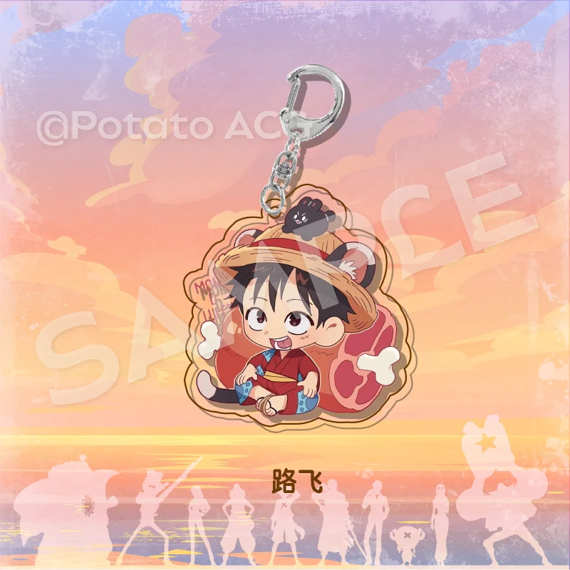 Le roi pirate QQ personnes nourriture périphérique porte-clés cartable pendentif Luo Zuolong Shanzhi route mouche porte-clés anime accessoires