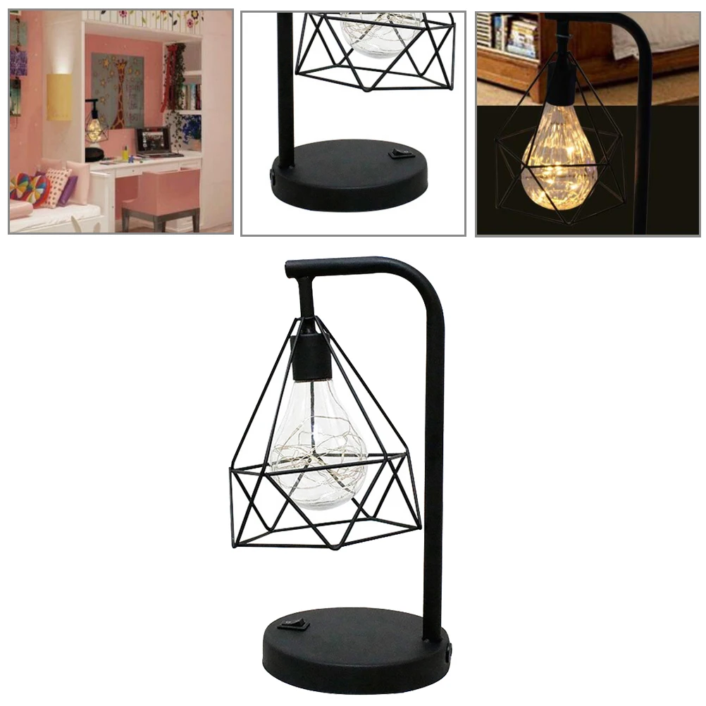 

Retro Copper Wire Lamp Efficient Iron Material No Table Light Hollow For American Decorative