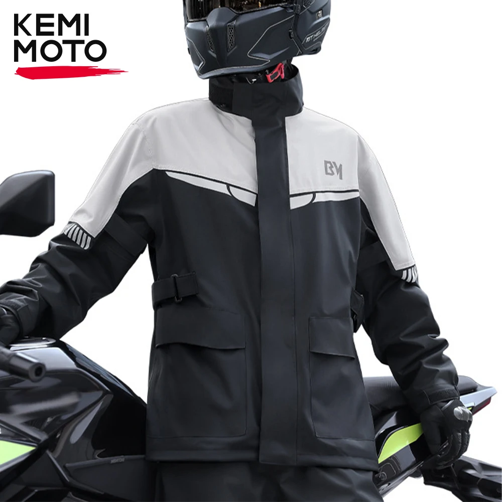 

Raincoats Suits Waterproof Motorcycle Jacket Pants Men Portable Split Reflective Comfortable Motocross Outdoor Rain Clothing