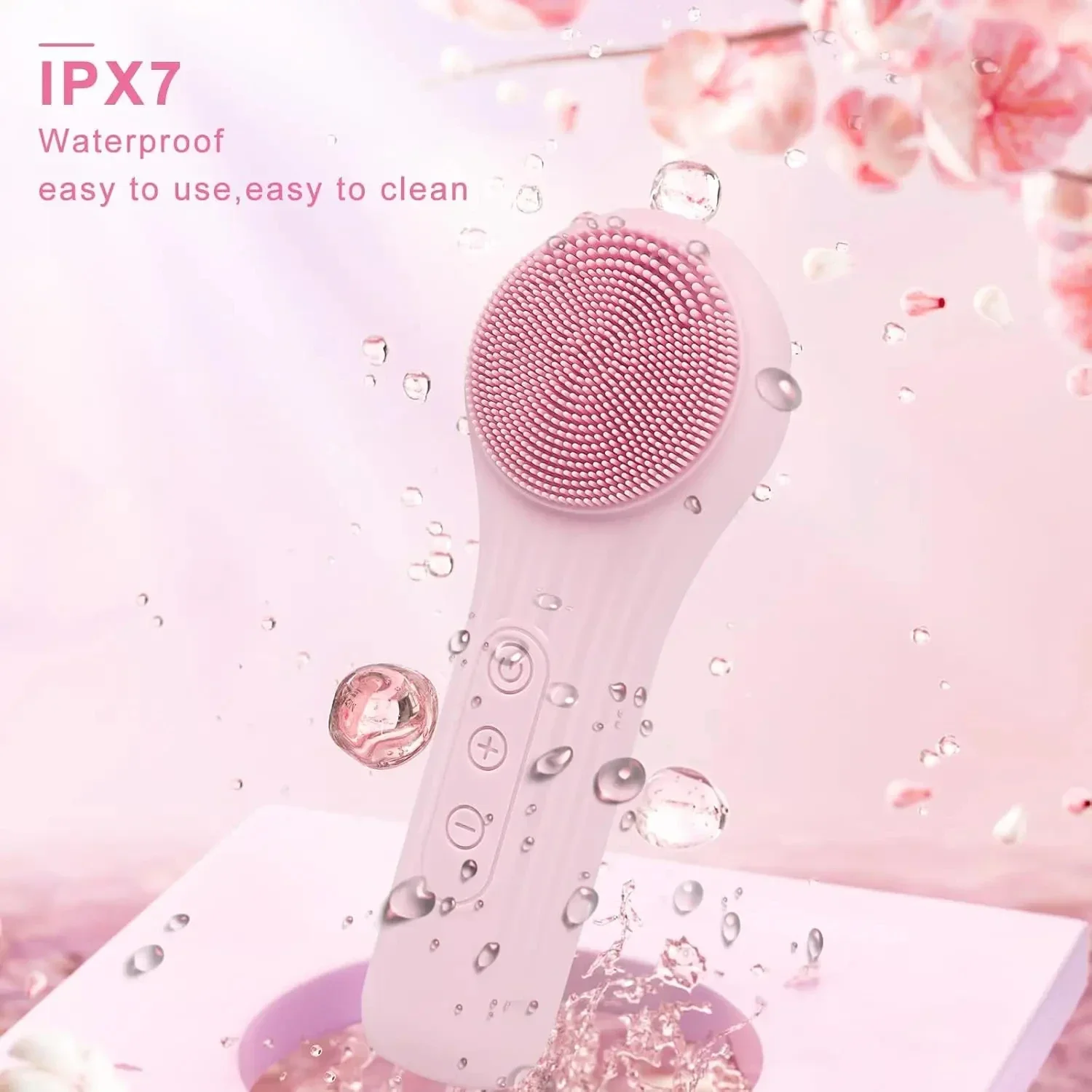 Electric Face Cleansing Brush Waterproof,Hot Compress Deep Hydrotherapy,Ultrasonic Massage Beauty Exfoliating Cleansing Brush