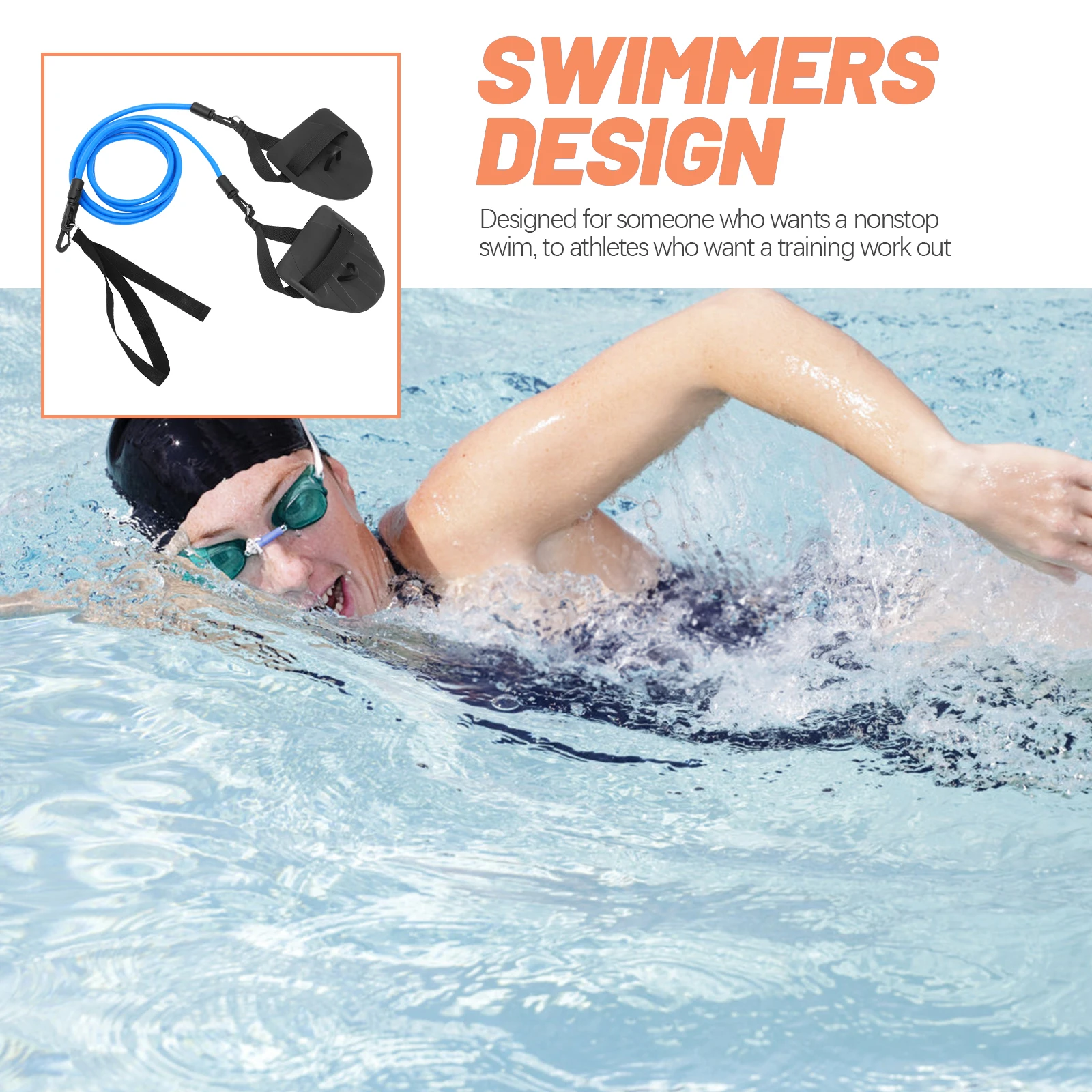 

Swim Resistance Bands 50lbs Green Adult Easy Installation Home Pool Small Pool Stationary Swimming Training Equipment